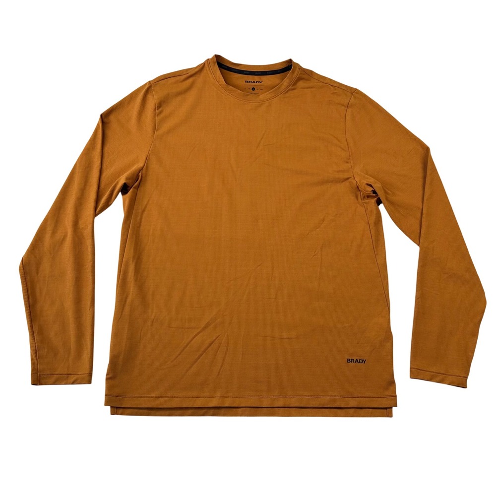 Brady Brand Shirt Mens L Long Sleeve Training Tee Copper Orange Cordura Nylon